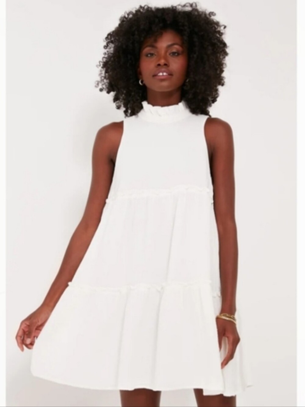 Tuckernuck Pomander Place Morgan Gauze Cotton Mini Dress White Bow Ruffle Sz XS